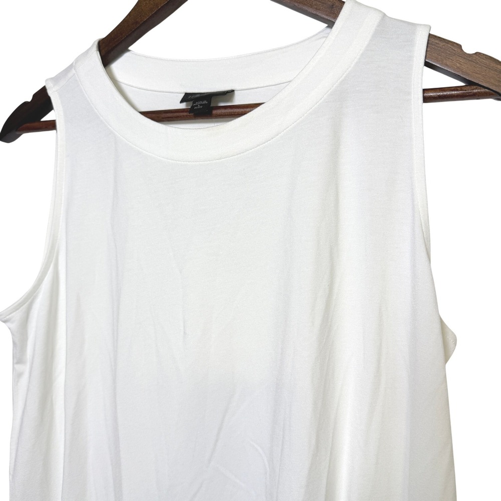 J. Jill Wearever White Sleeveless Knit Shell Top Tank Large Petite KTP302072